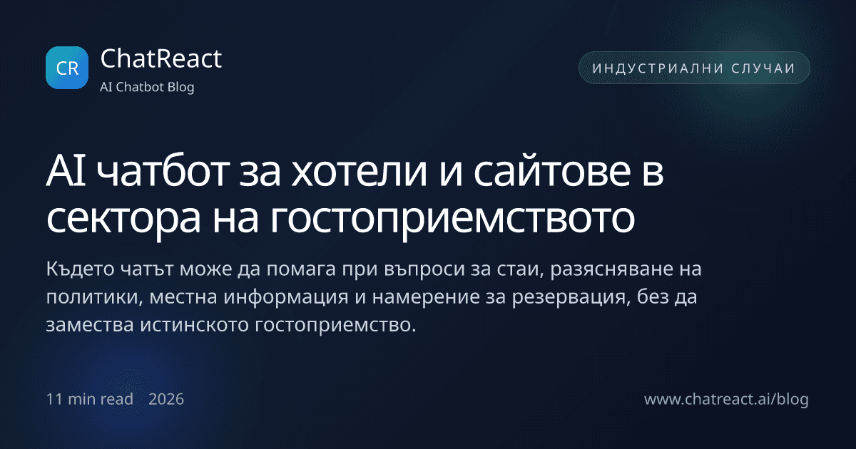 Илюстрация на статията за AI чатбот за хотели и сайтове в сектора на гостоприемството