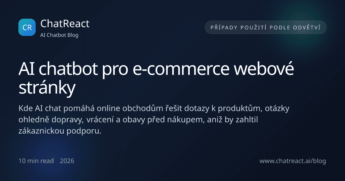 Ilustrace článku: AI chatbot pro e‑commerce webové stránky