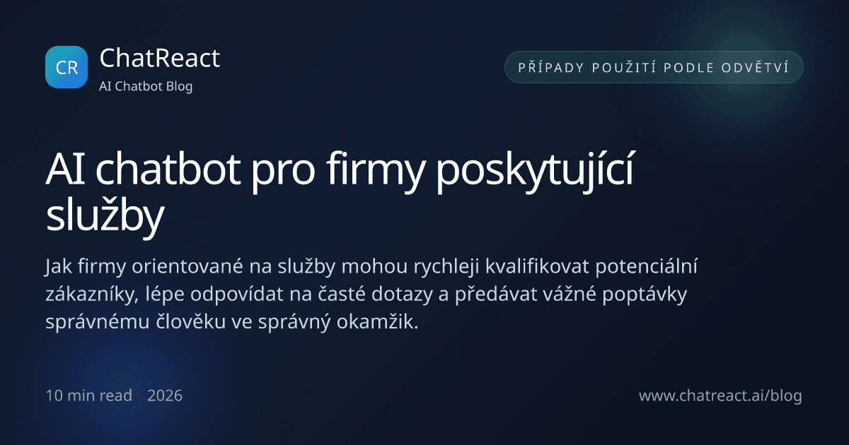 Ilustrace článku: AI chatbot pro poskytovatele služeb