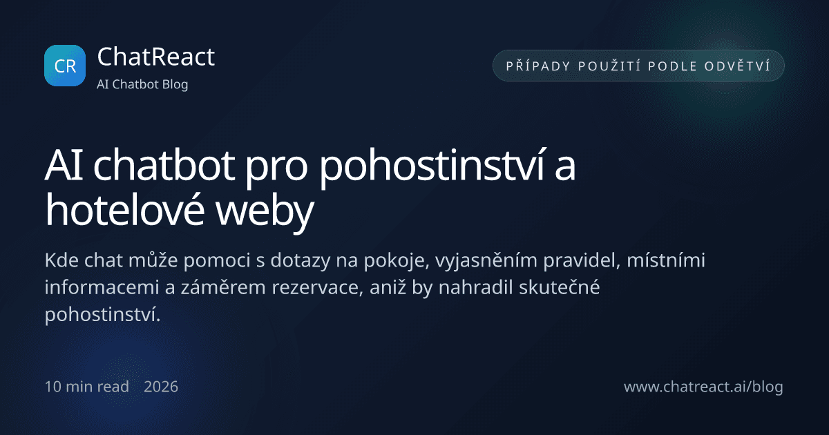 Ilustrace článku: AI chatbot pro pohostinství a hotelové weby