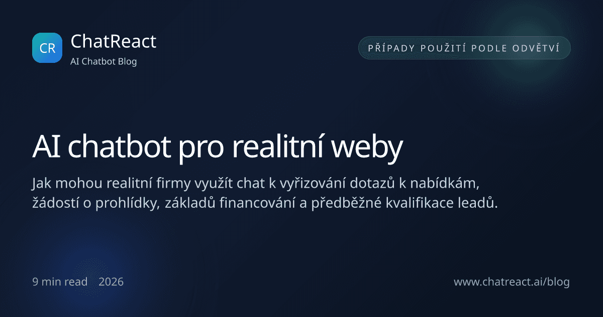 Ilustrace článku o AI chatbotu pro realitní weby