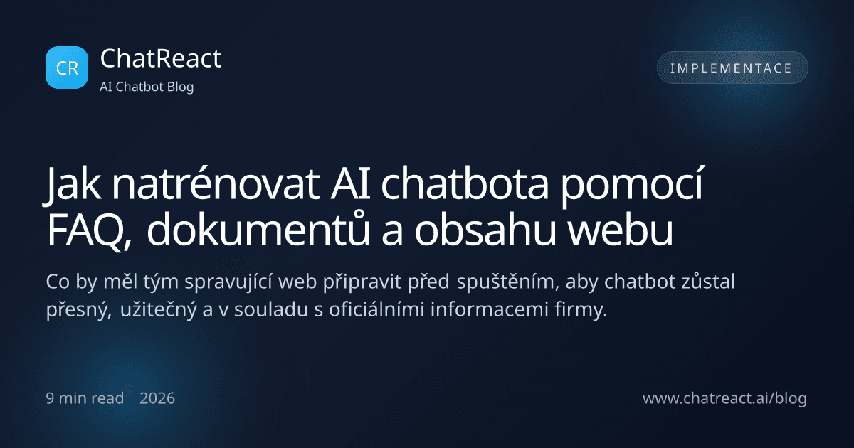 Ilustrace článku Jak natrénovat AI chatbota pomocí FAQ, dokumentů a obsahu webu
