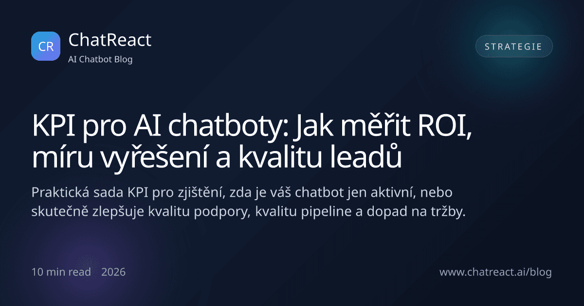 Ilustrace článku KPI pro AI chatboty: Jak měřit ROI, míru vyřešení a kvalitu leadů