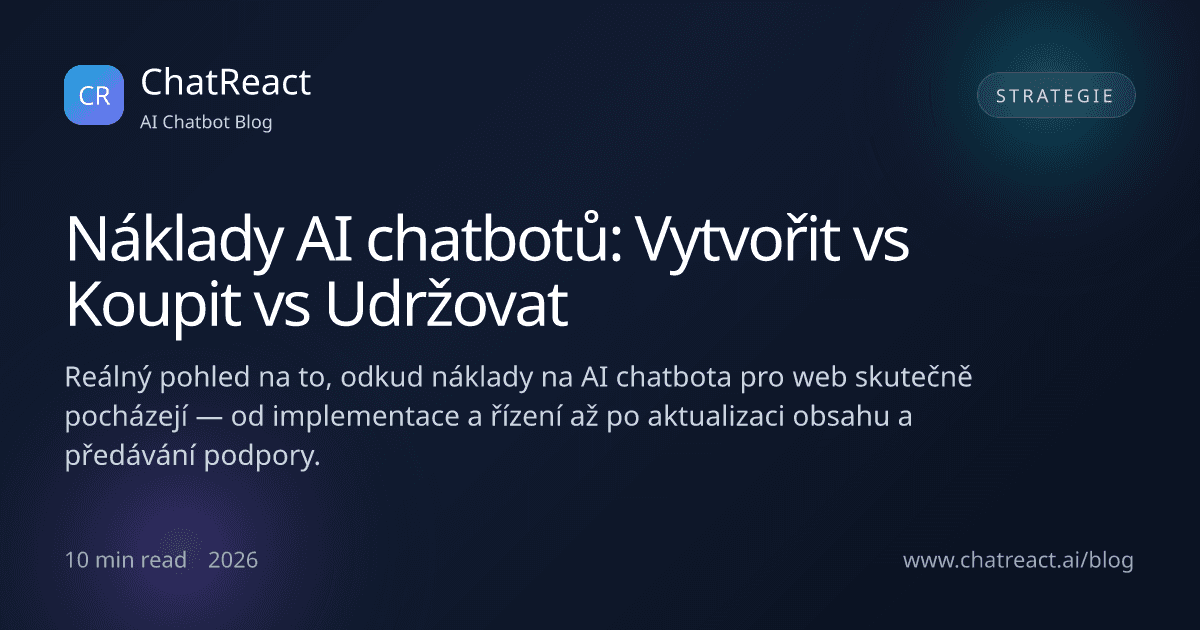 Ilustrace článku: Náklady AI chatbotů – Vytvořit vs Koupit vs Udržovat