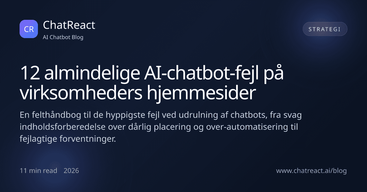 Illustration til artiklen om 12 almindelige AI-chatbot-fejl på virksomheders hjemmesider