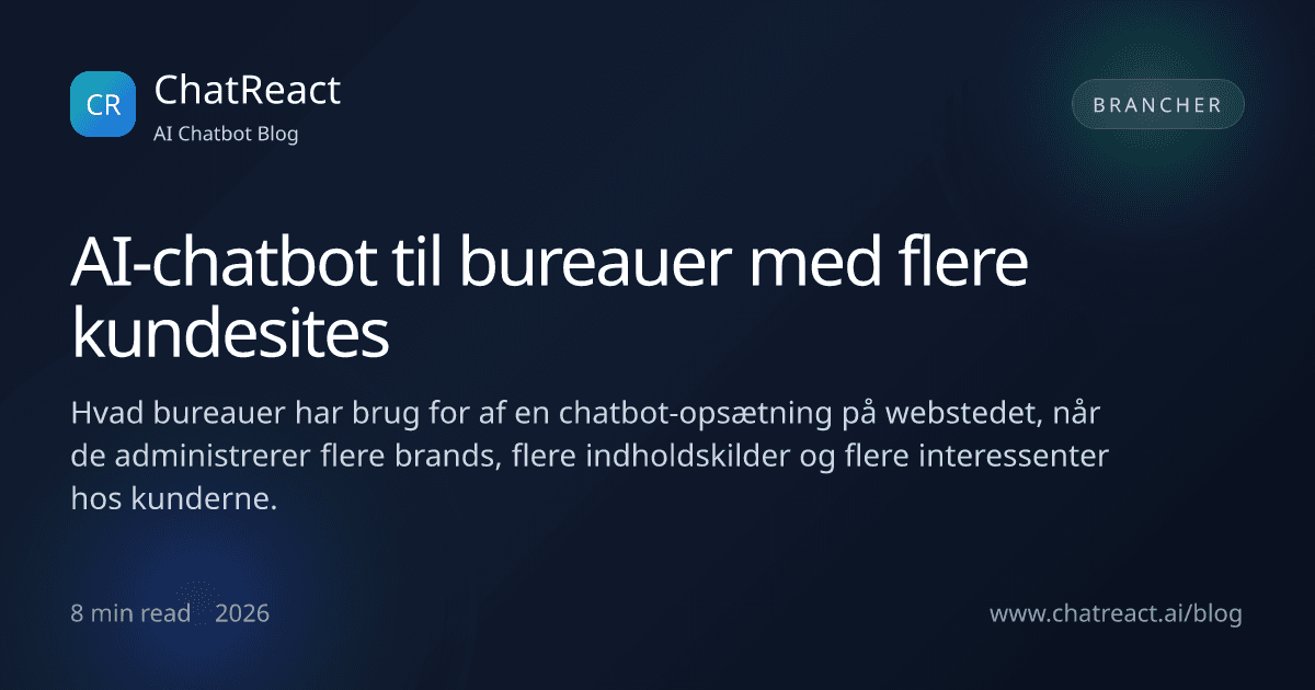 Illustration til artikel om AI-chatbot til bureauer med flere kundesites