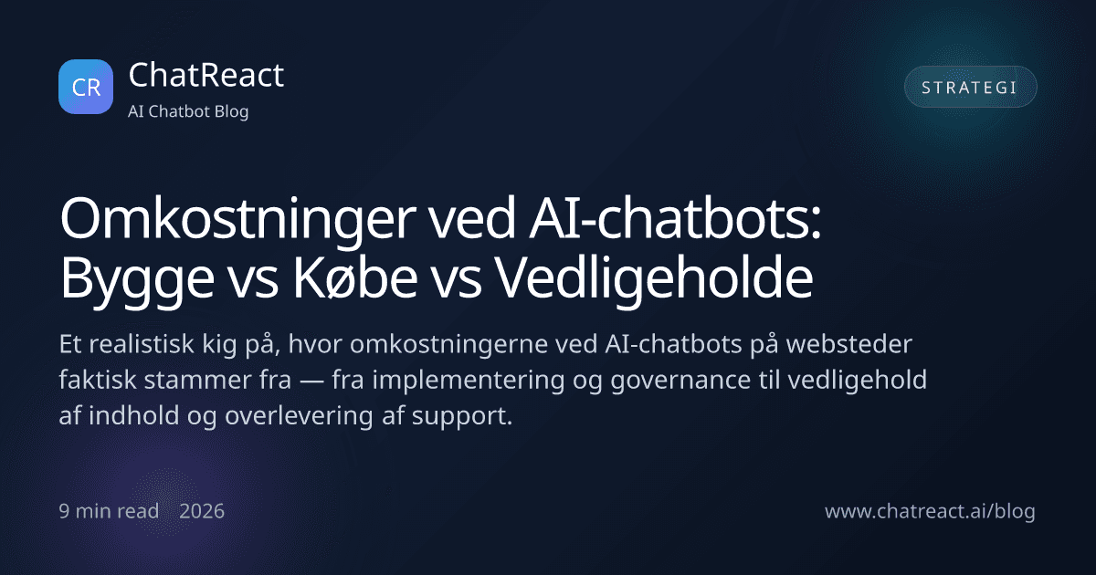 Illustration til artiklen Omkostninger ved AI-chatbots: Bygge vs Købe vs Vedligeholde
