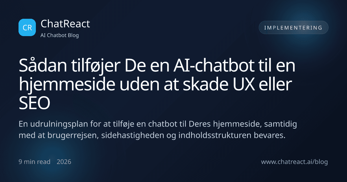 Illustration til artiklen Hvordan De tilføjer en AI-chatbot til en hjemmeside uden at skade UX eller SEO