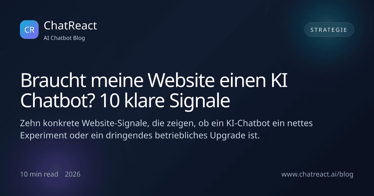 Illustration zum Artikel 'Braucht Ihre Website einen KI-Chatbot? 10 klare Signale'