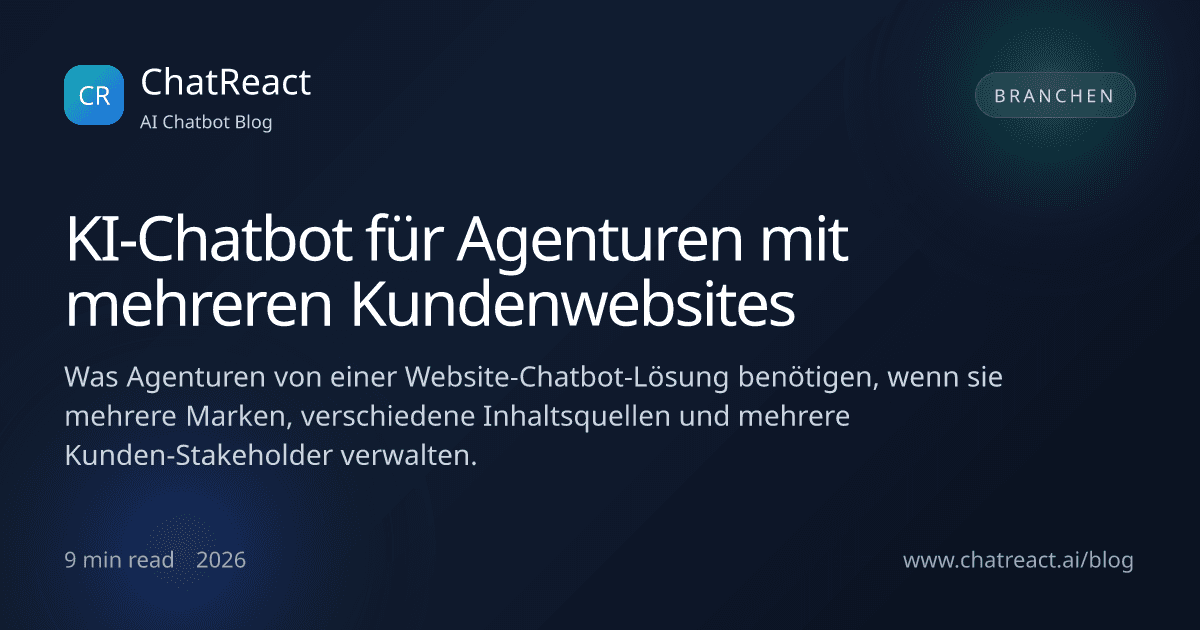 Illustration zum Artikel 'KI-Chatbot für Agenturen mit mehreren Kundenwebsites'