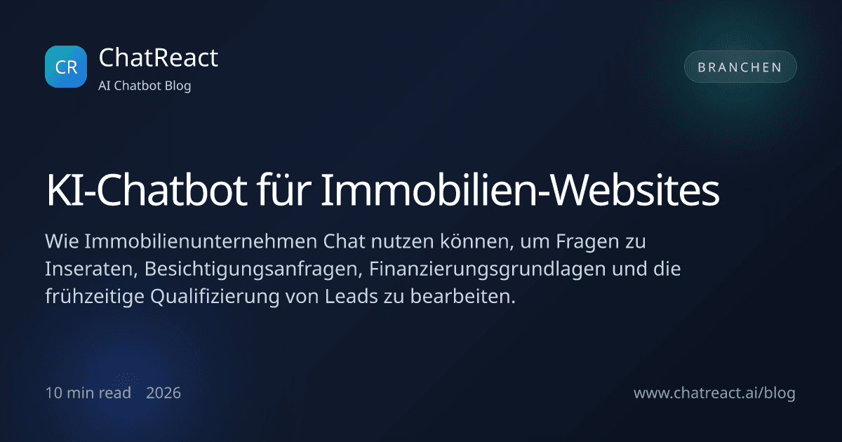 Illustration zum Artikel „KI-Chatbot für Immobilien-Websites"