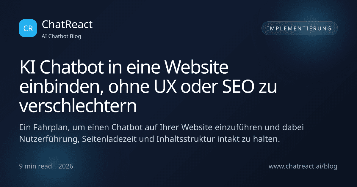Illustration zum Artikel „Wie Sie einen KI-Chatbot in Ihre Website integrieren, ohne UX oder SEO zu schädigen"