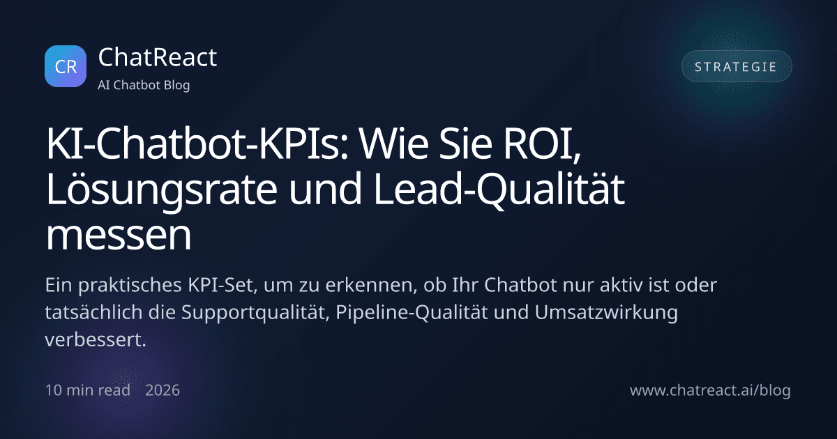 Illustration zum Artikel 'KI-Chatbot-KPIs: Wie Sie ROI, Lösungsrate und Lead-Qualität messen'
