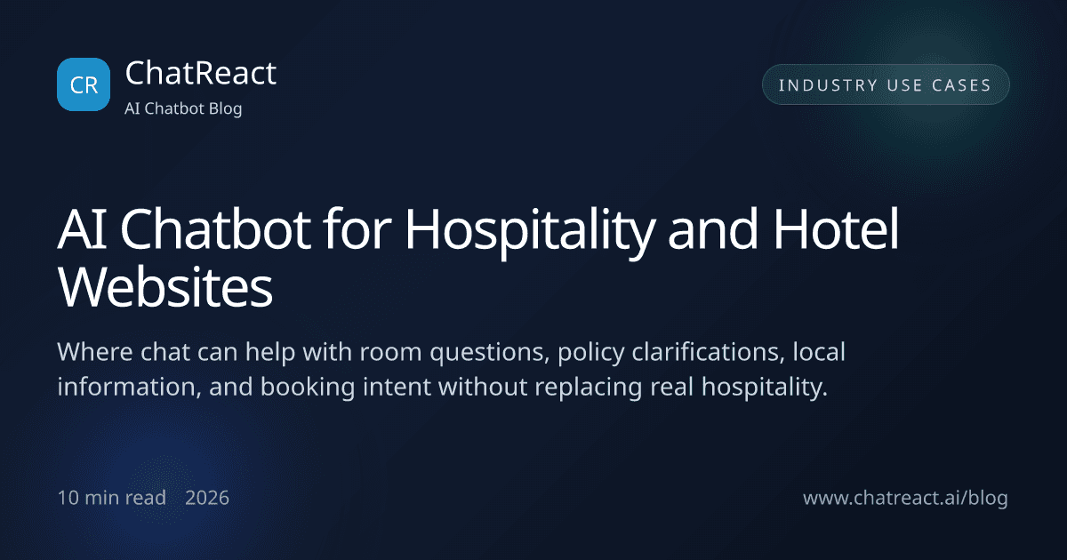 AI Chatbot for Hospitality and Hotel Websites article illustration