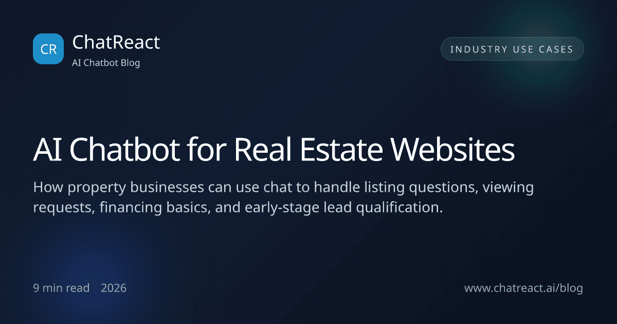 AI Chatbot for Real Estate Websites article illustration