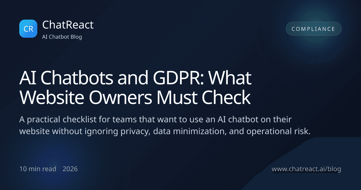 AI Chatbots and GDPR: What Website Owners Must Check article illustration