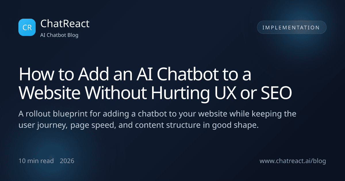 How to Add an AI Chatbot to a Website Without Hurting UX or SEO article illustration