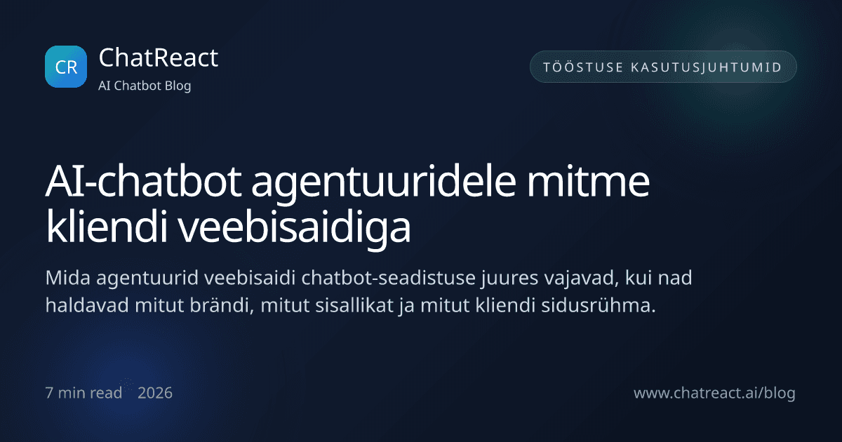 Artikli illustratsioon: AI-chatbot agentuuridele mitme kliendi veebisaidiga