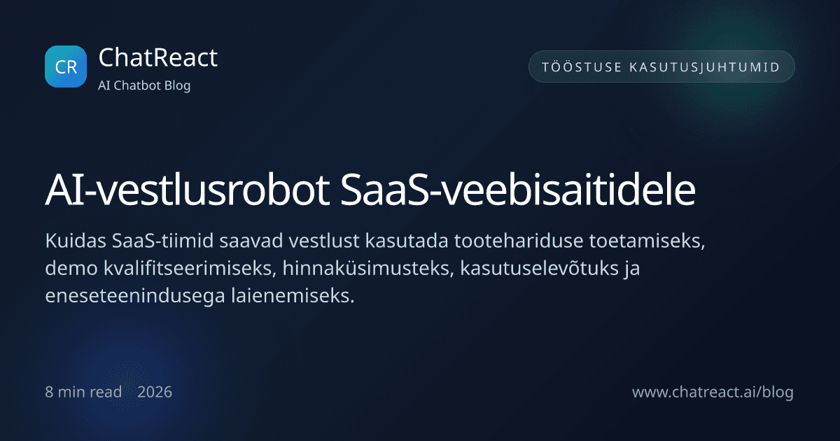 AI-vestlusroboti illustratsioon SaaS-veebisaitede artiklile