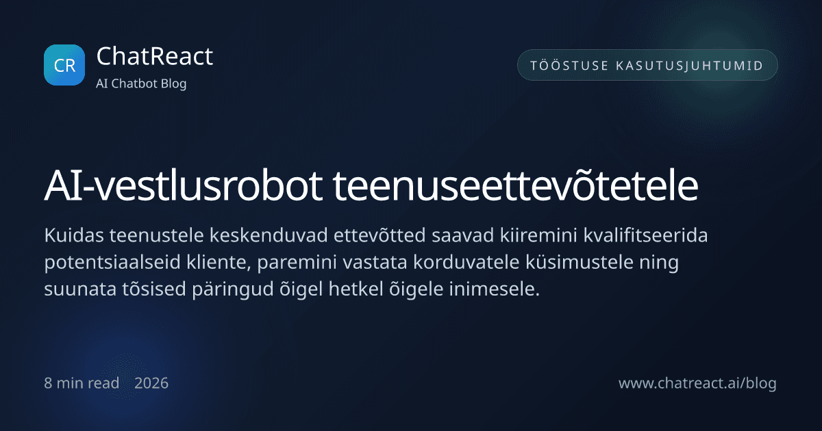 AI-vestlusroboti illustratsioon teenuseettevõtete artiklile