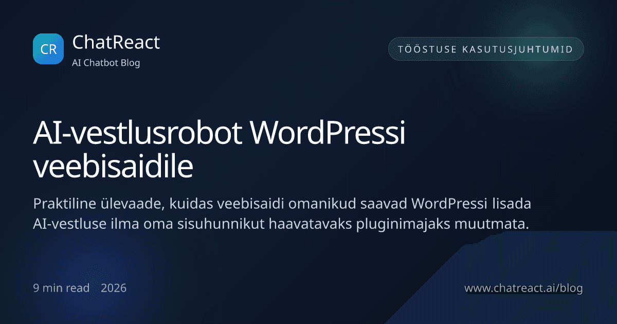 AI-vestlusroboti illustratsioon WordPressi veebisaidile