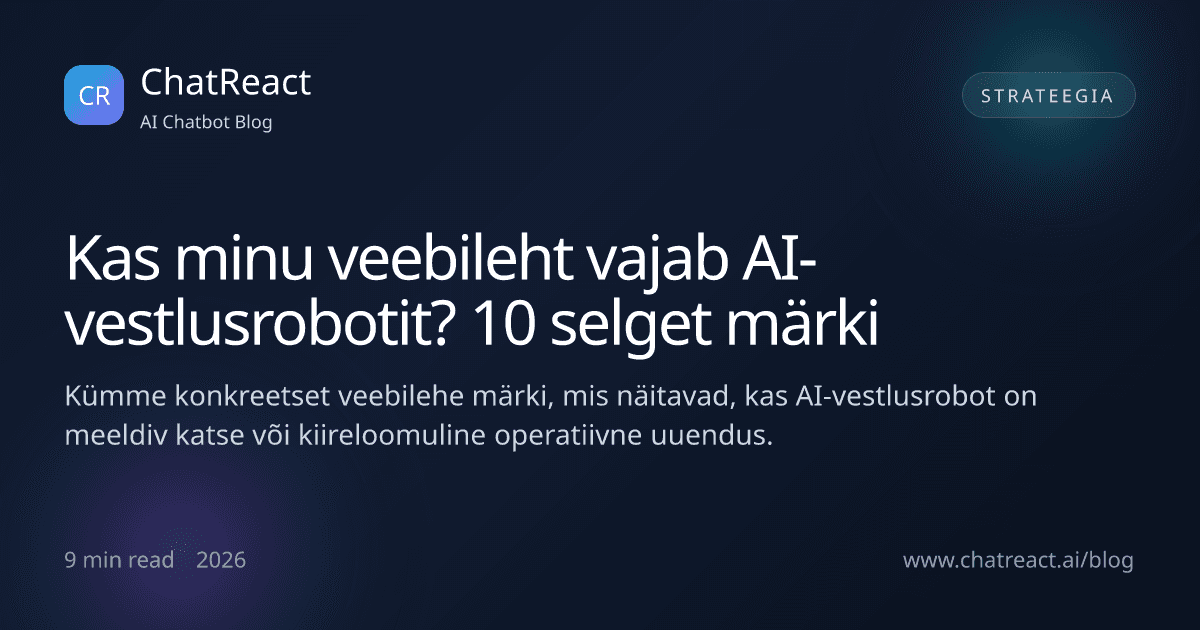 Kas minu veebileht vajab AI-vestlusrobotit? 10 selget märki artikli illustratsioon