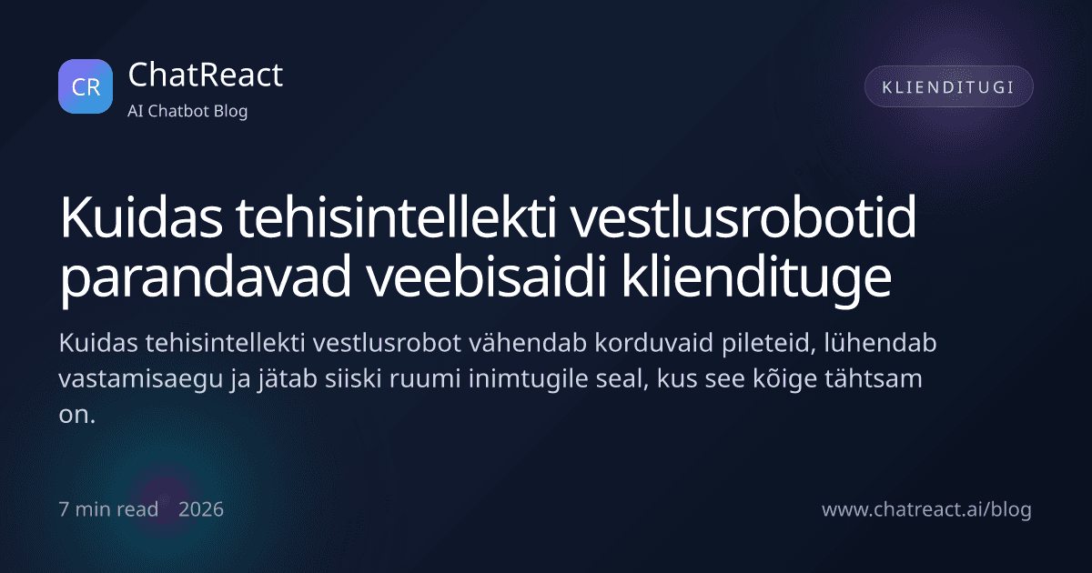 Kuidas tehisintellekti vestlusrobotid parandavad veebisaidi kliendituge — artikli illustratsioon