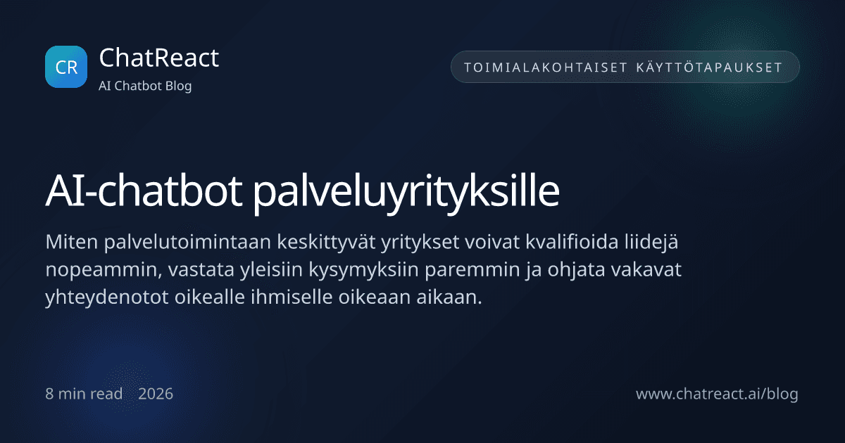AI-chatbot-palveluyrityksille -artikkelin kuvitus