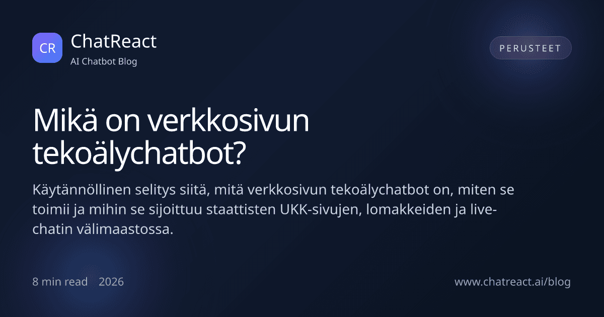 Mikä on verkkosivun tekoälychatbot? artikkelin kuvitus