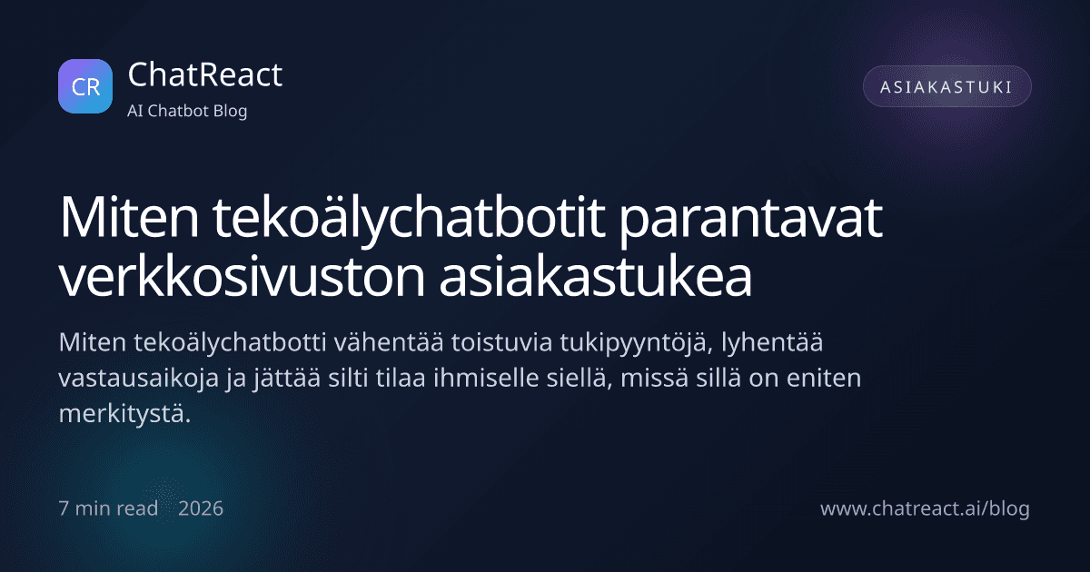 Artikkelin kuvitus: miten tekoälychatbotit parantavat verkkosivuston asiakastukea