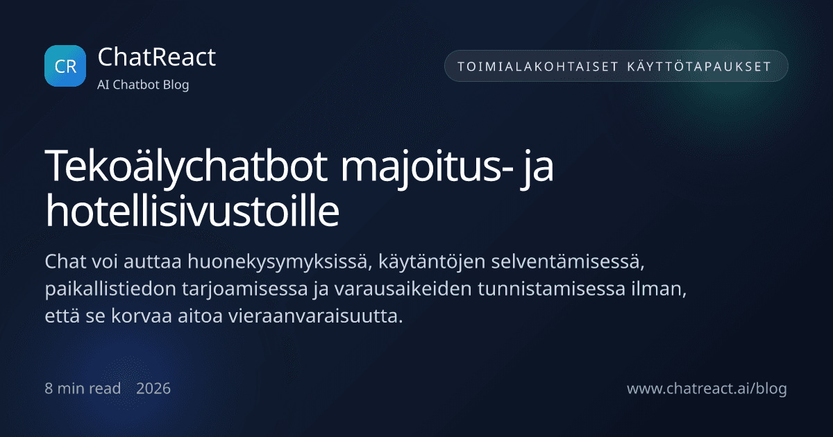 Tekoälychatbot majoitus- ja hotellisivustoille -artikkelin kuvitus