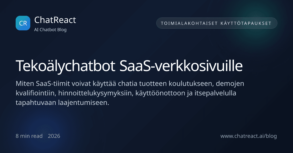 Kuva: tekoälychatbot SaaS-verkkosivuille