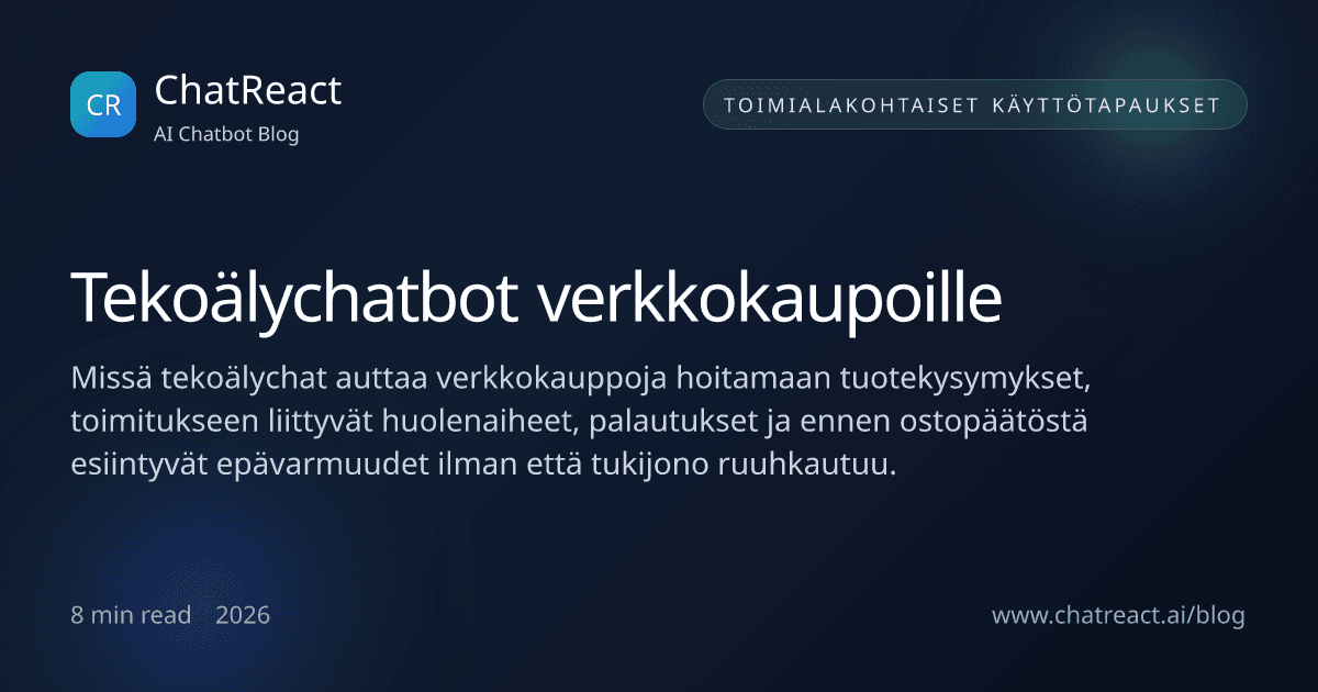Tekoälychatbot verkkokaupoille -artikkelin kuvitus