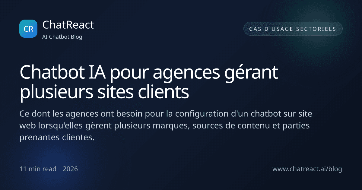 Illustration de l'article Chatbot IA pour agences gérant plusieurs sites clients