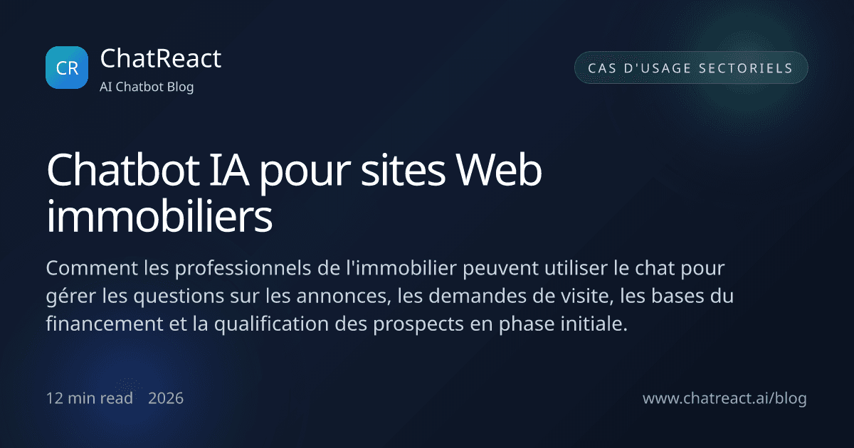 Illustration de l'article Chatbot IA pour sites Web immobiliers