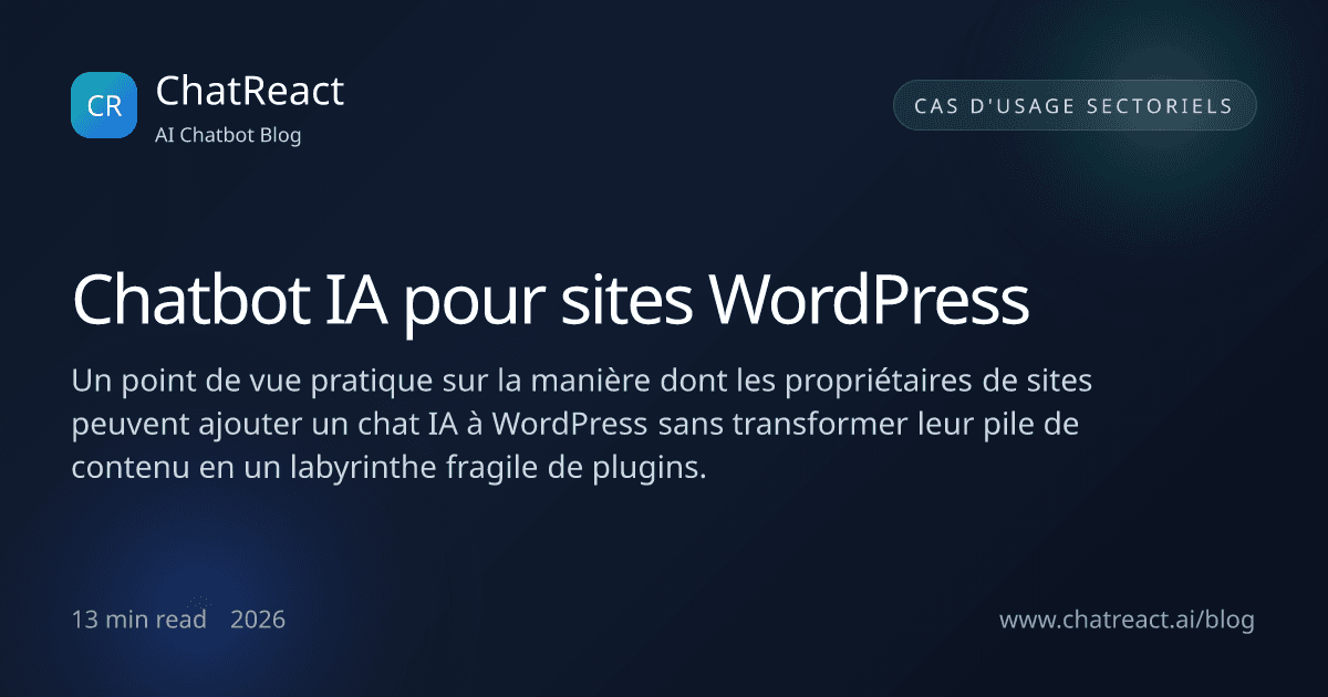 Illustration de l'article sur les chatbots IA pour sites WordPress
