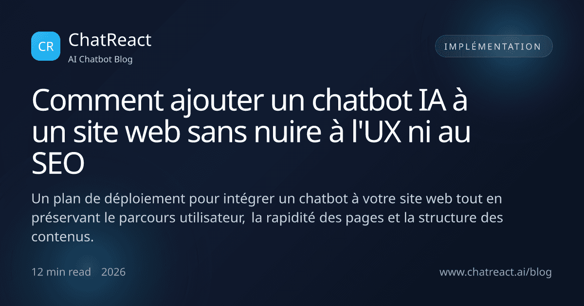 Illustration de l'article « Comment ajouter un chatbot IA à un site web sans nuire à l'UX ni au SEO »