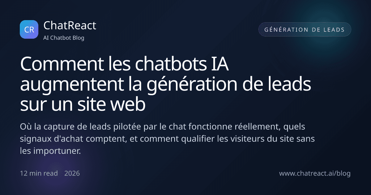 Illustration d'article : comment les chatbots IA augmentent la génération de leads sur un site web