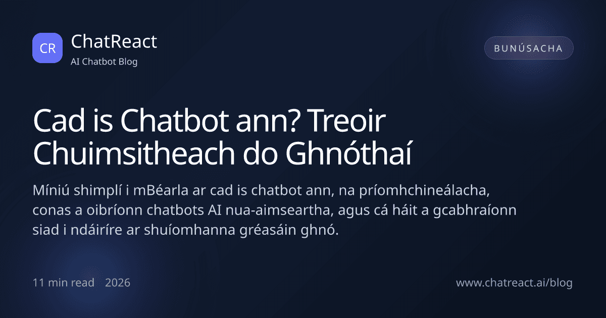 Léaráid don alt 'Cad is Chatbot ann?'