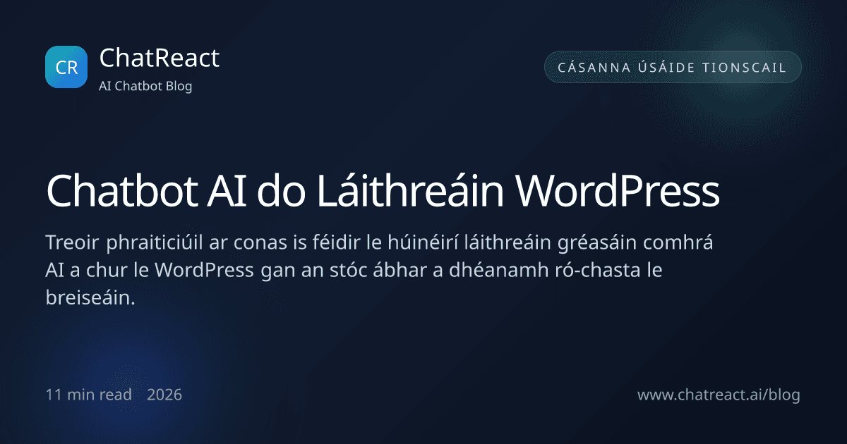 Léaráid don alt Chatbot AI do Láithreáin WordPress