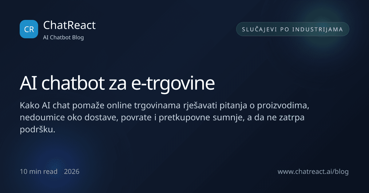 Ilustracija članka: AI chatbot za e-trgovine