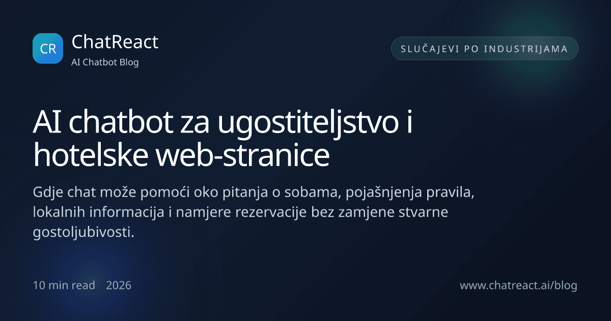 Ilustracija članka AI chatbota za ugostiteljstvo i hotelske web-stranice