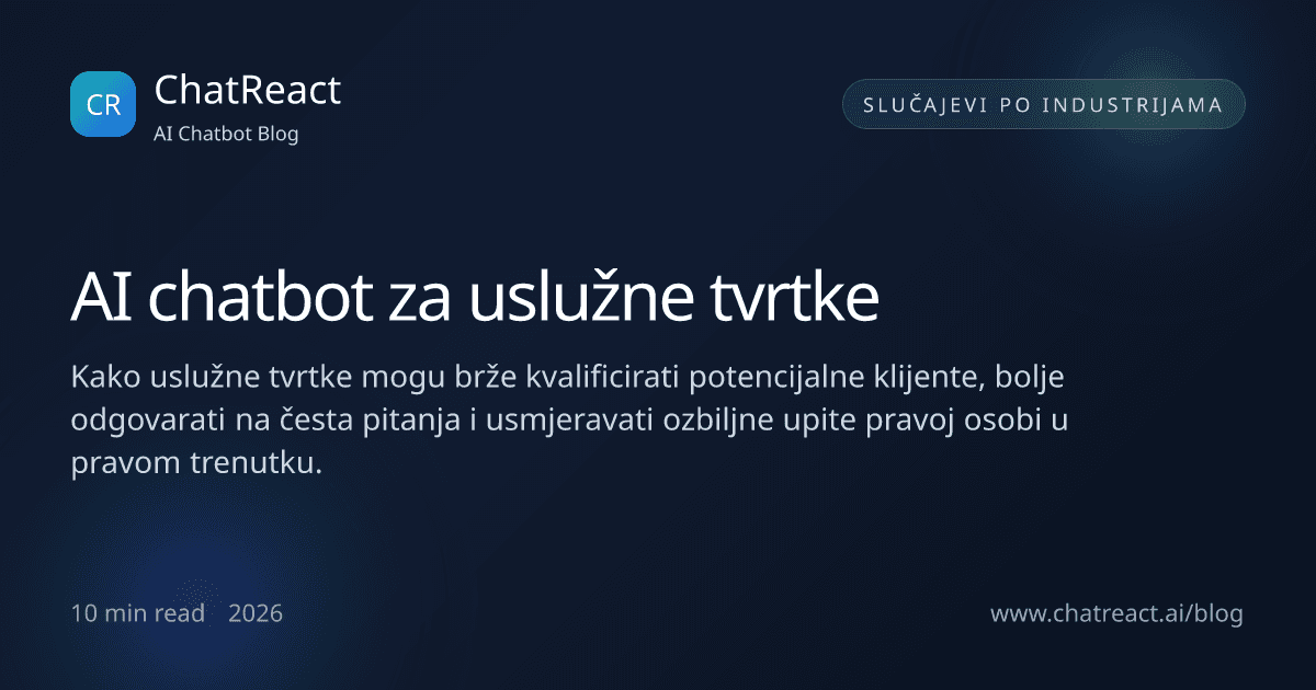 Ilustracija članka AI chatbota za uslužne tvrtke