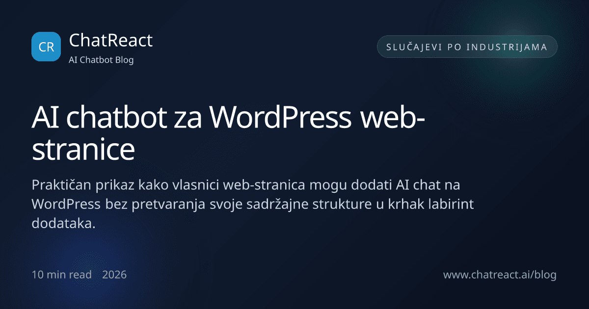 Ilustracija članka AI chatbota za WordPress web-stranice
