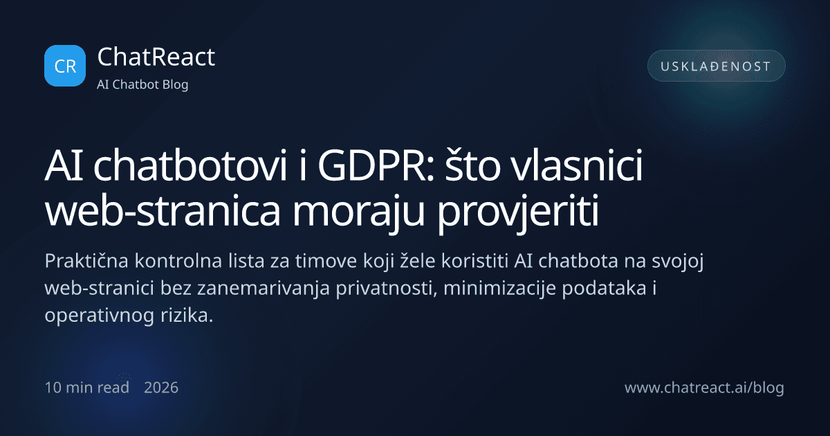 Ilustracija članka AI chatbotovi i GDPR: što vlasnici web-stranica moraju provjeriti