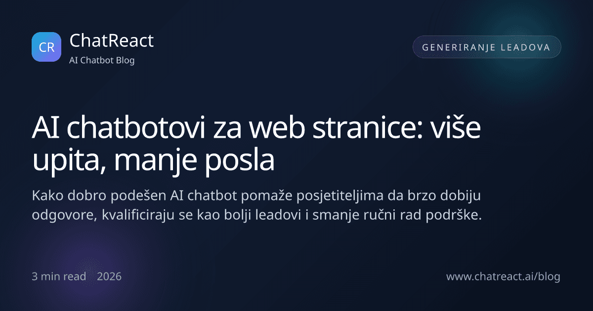 Ilustracija članka o AI chatbotu na web stranici koji donosi više upita uz manje ručnog rada