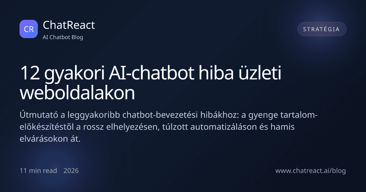 Cikkillusztráció: 12 gyakori AI-chatbot hiba üzleti weboldalakon