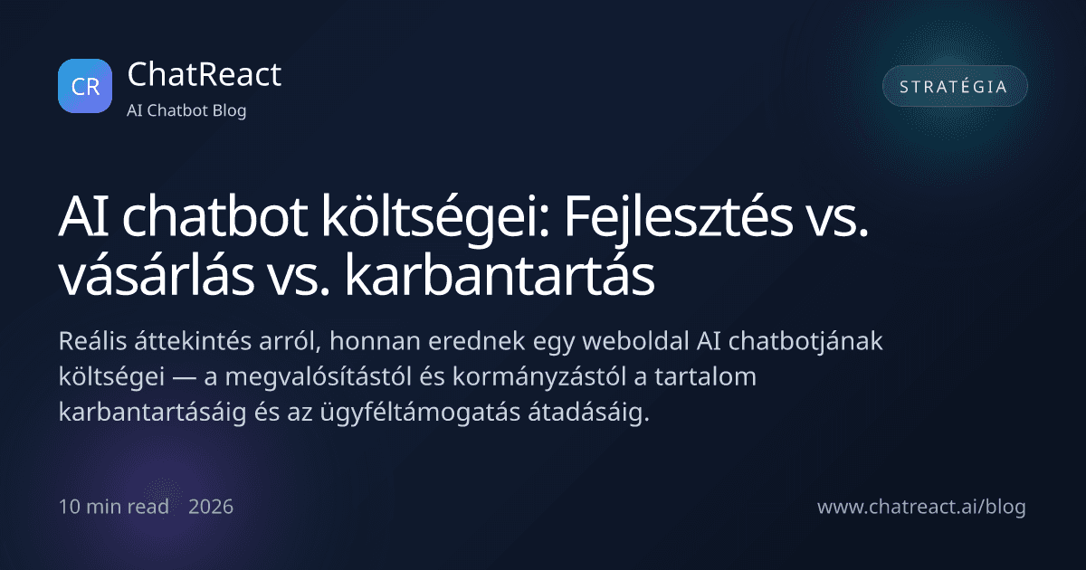 AI chatbot költségei: Fejlesztés vs. vásárlás vs. karbantartás cikkillusztráció