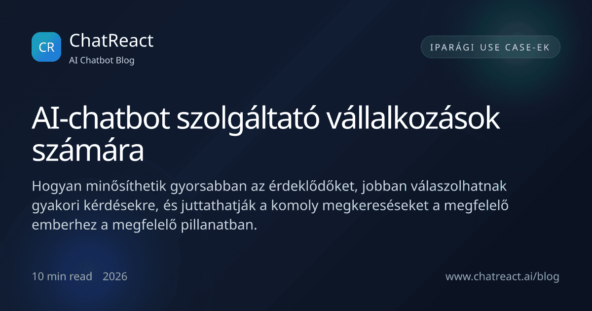 AI-chatbot szolgáltató vállalkozásoknak cikkillusztrációja