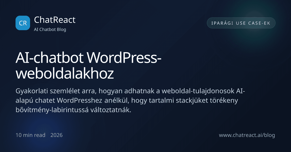 AI-chatbot WordPress-weboldalakhoz szóló cikk illusztrációja